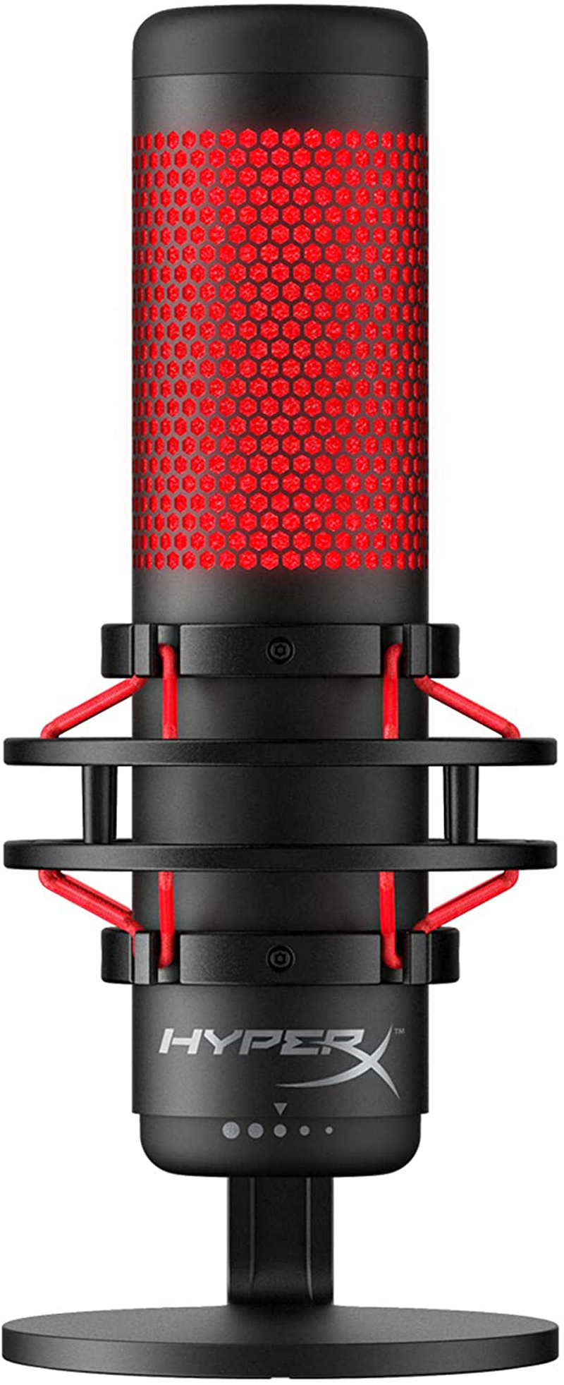 HyperX QuadCast - USB Condenser Gaming Microphone, for PC, PS4, PS5 and Mac, Anti-Vibration Shock Mount, Four Polar Patterns, Pop Filter, Gain Control, Podcasts, Twitch, YouTube, Discord, Red LED Electronics > Audio > Audio Components > Microphones HyperX QuadCast  
