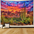 Mountain Tapestry Desert Cactus Tapestry Sunset Clouds Tapestry Psychedelic Tropical Plants Wall Tapestry Nature Scenery Tapestry Wall Hanging for Bedroom Decor Home & Garden > Decor > Artwork > Decorative Tapestries Generleo Cactus Large 