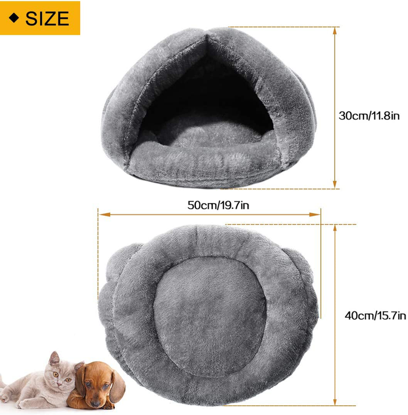 Mojonnie Soft Warm Cat Bed for Winter Cat Tent Self-Warming Sleeping Bed for Cats Fleece Pet Cave Bed for Winter Pets Puppy Indoor Pet Triangle Nest Animals & Pet Supplies > Pet Supplies > Cat Supplies > Cat Beds Mojonnie   