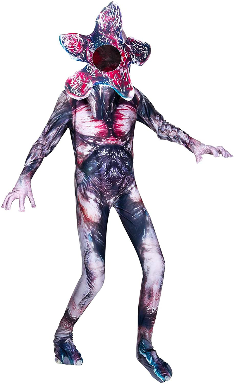 Demogorgon Costume for Kids Halloween Scary Cosplay Flower Monster Jumpsuit Dress Up 5-14 Years Apparel & Accessories > Costumes & Accessories > Costumes Xripoxy Scary Flower Set 9-10 Years 