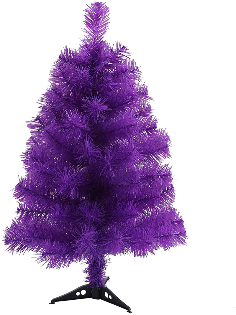 MOJUN Artificial Christmas Tree with Plastic Stand Holder Base, 60cm/2-feet, Black Home & Garden > Decor > Seasonal & Holiday Decorations > Christmas Tree Stands MOJUN Pink Purple  