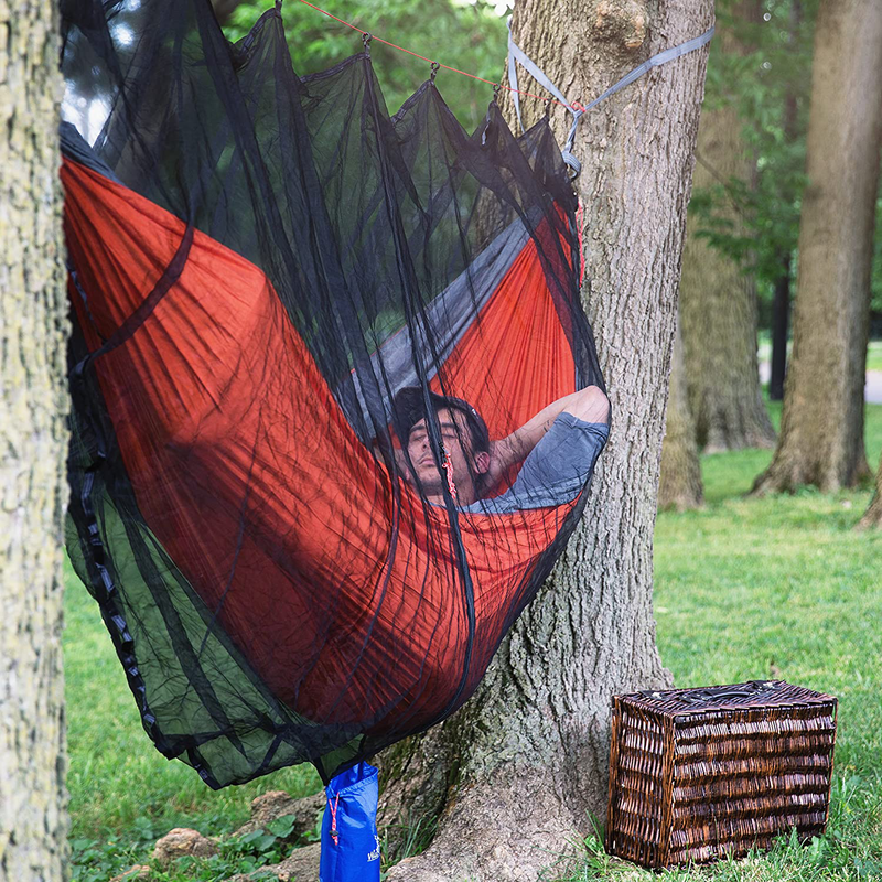Hammock Bug & Mosquito Net Cover: Fortress Mesh Hammock Nets Repel & Keep Out Mosquitoes, No See Ums & Other Bugs - Fits Single or Double Camping & Travel Hammocks - 11' X 6" Netting with Carry Bag Sporting Goods > Outdoor Recreation > Camping & Hiking > Mosquito Nets & Insect Screens Wild for Life   