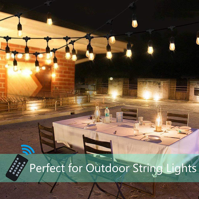 Outdoor dimmer for String Lights, Svater 360W dimmer Switch,Auto On/Off, Stepless dimming, Wireless Control with Timer,Plug in String Lights dimmer