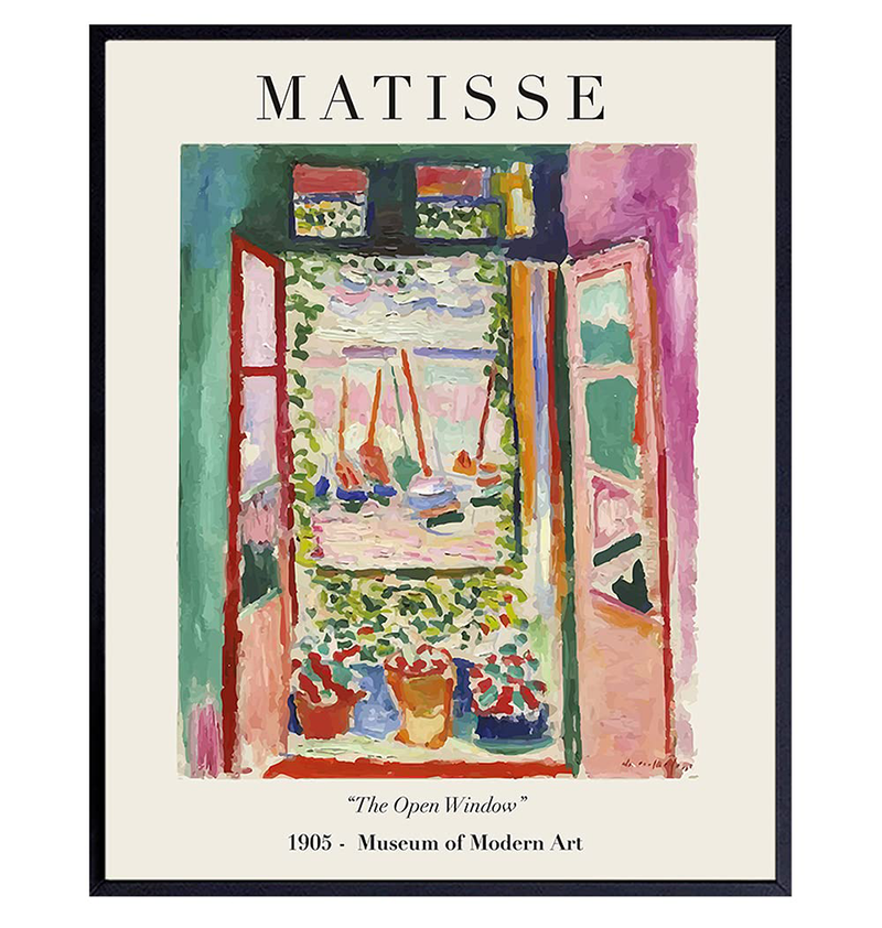 Matisse Abstract Wall Art & Decor Set - Mid Century Modern Wall Decor - 8X10 Matisse Poster Print - Aesthetic Pictures - Minimalist Wall Art - Gallery Wall Art - Museum Poster - Henri Matisse