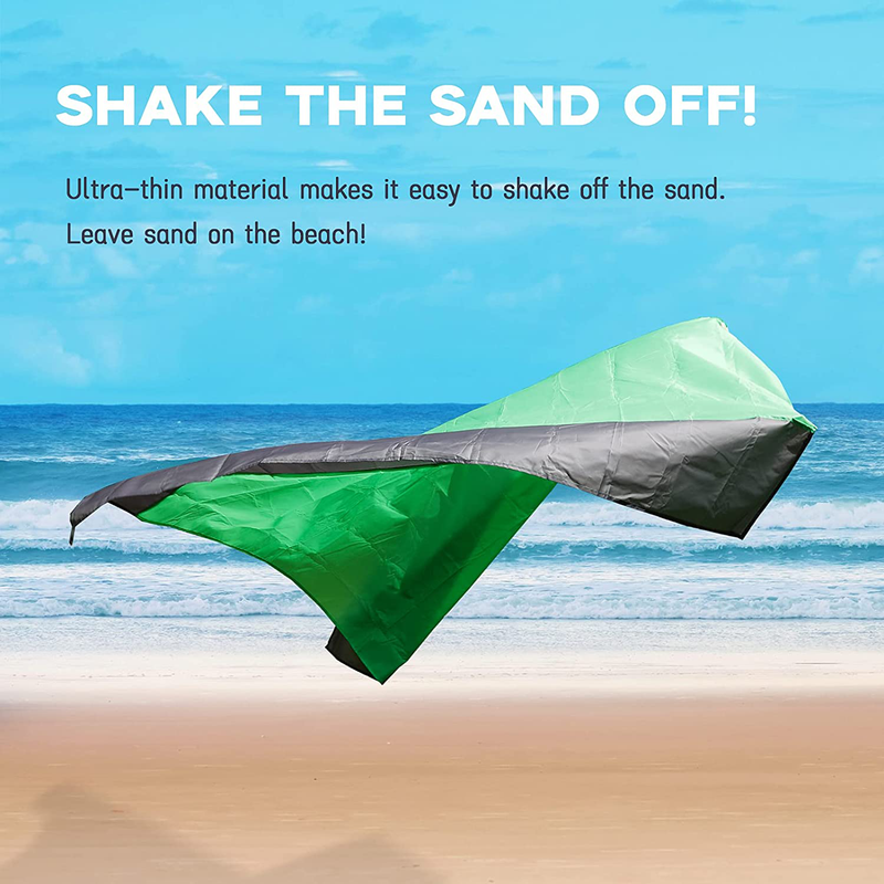 MaikcQ Sand Free Beach Blanket, Sandproof Waterproof Beach Mat 79”x83” Suitable for 4-7 Adults, Outdoor Picnic Mat Quick Drying, Compact & Durable Picnic Blanket for Travel, Hiking, Camping (Green) Home & Garden > Lawn & Garden > Outdoor Living > Outdoor Blankets > Picnic Blankets MaikcQ   