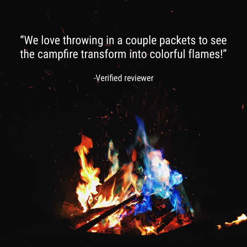 Magical Ultimate Flames Create Colorful & Vibrant Flames for Fire Pit - (12 Pack) - Campfire, Bonfire, Outdoor Fireplace – Magical, Colorful, Rainbow, Mystic – Twice the Color – Half the Price Sporting Goods > Outdoor Recreation > Camping & Hiking > Tent Accessories Magical Flames   