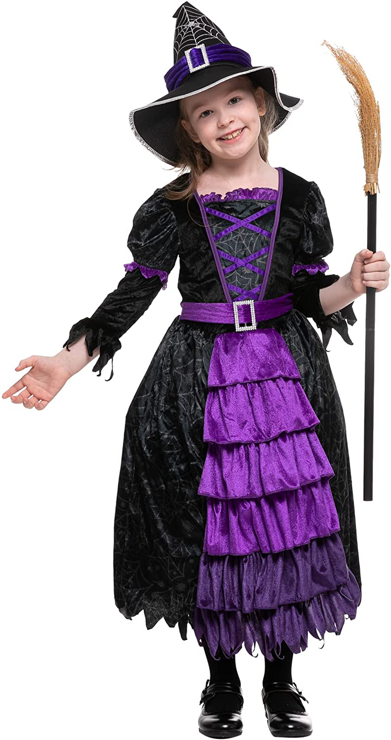 Spooktacular Creations Halloween Girl's Purple witch Costume Spider Web Skirt Dress Up Apparel & Accessories > Costumes & Accessories > Costumes Spooktacular Creations   