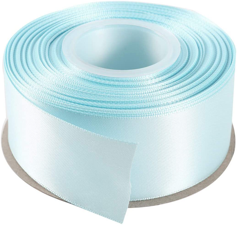 ITIsparkle 11/2" Inch Double Faced Satin Ribbon 25 Yards-Roll Set for Gift Wrapping Party Favor Hair Braids Hair Bow Baby Shower Decoration Floral Arrangement Craft Supplies, Vanilla Ribbon Arts & Entertainment > Hobbies & Creative Arts > Arts & Crafts > Art & Crafting Materials > Embellishments & Trims > Ribbons & Trim ITIsparkle Light Blue  