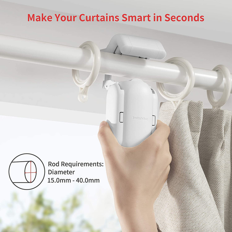SwitchBot Curtain Smart Electric Motor - Wireless App or Automate Timer Control, Add Hub Mini/Plus Compatible with Alexa, Google Home, HomePod, IFTTT (Rod, White) Home & Garden > Kitchen & Dining > Kitchen Appliances SwitchBot   