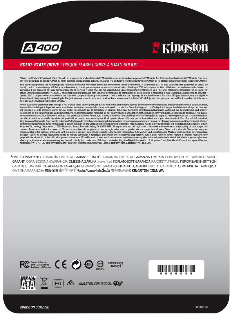 Kingston 240GB A400 SATA 3 2.5" Internal SSD SA400S37/240G - HDD Replacement for Increase Performance Electronics > Electronics Accessories > Computer Components > Storage Devices Kingston   