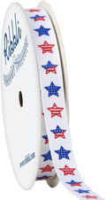 Ribbli 4 Rolls Patriotic Grosgrain Ribbon,3/8 Inches,Total 40 -Yards,Red/White/Blue/Navy,Stars and Stripes Ribbon,Use for Memorial Day, Veterans Day, 4th of July, President's Day, USA Decorations Arts & Entertainment > Hobbies & Creative Arts > Arts & Crafts > Art & Crafting Materials > Embellishments & Trims > Ribbons & Trim Ribbli White & Star  