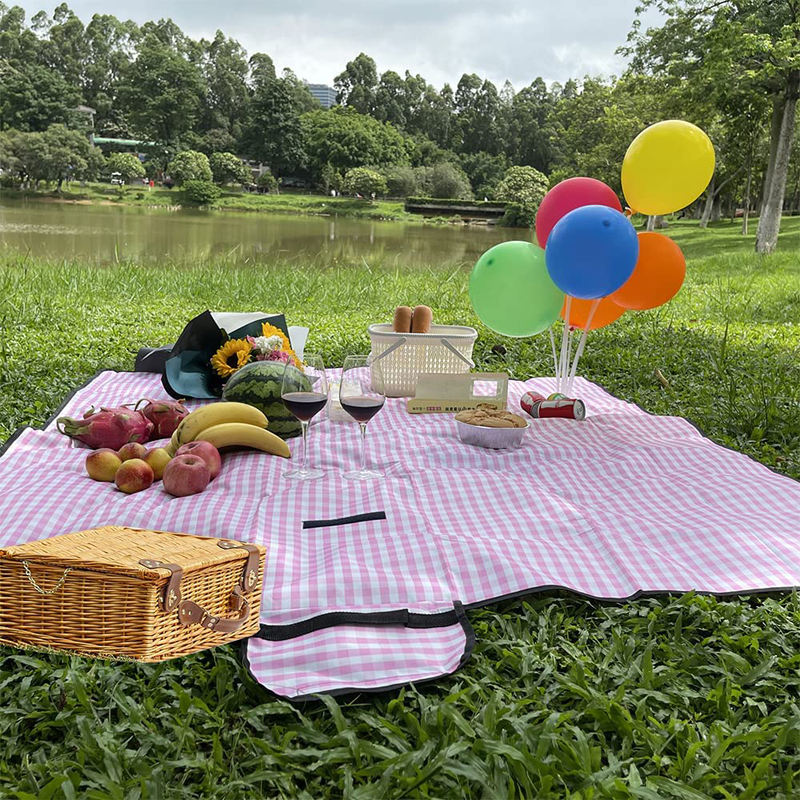 JIYQINLY Pink Outdoor Blanket Picnic with Waterproof Backing, Suitable for Camping, Outdoor Festivals, Beach, 59x57inch Home & Garden > Lawn & Garden > Outdoor Living > Outdoor Blankets > Picnic Blankets JIYQINLY   