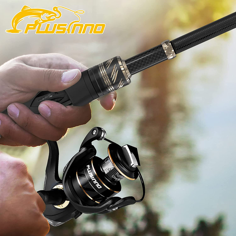 PLUSINNO Fishing Rod and Reel Combos Carbon Fiber Telescopic Fishing Pole with Spinning Reels Sea Saltwater Freshwater Kit Fishing Rod Kit Sporting Goods > Outdoor Recreation > Fishing > Fishing Rods PLUSINNO   