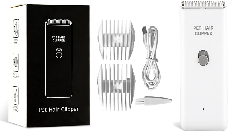 Tileon Fashion Dog Hair Trimmer Kits,Quiet Waterproof USB Rechargeable Cordless Grooming Kits,Electric Pets Hair Shaver Clippers for Dogs and Cats Animals & Pet Supplies > Pet Supplies > Cat Supplies Tileon White  