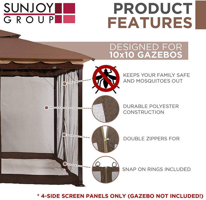 Sunjoy S-GZ001-E-MN Fabric Replacement Mosquito Netting, 10’ x 10’, Brown Home & Garden > Lawn & Garden > Outdoor Living > Outdoor Structures > Canopies & Gazebos Sunjoy   