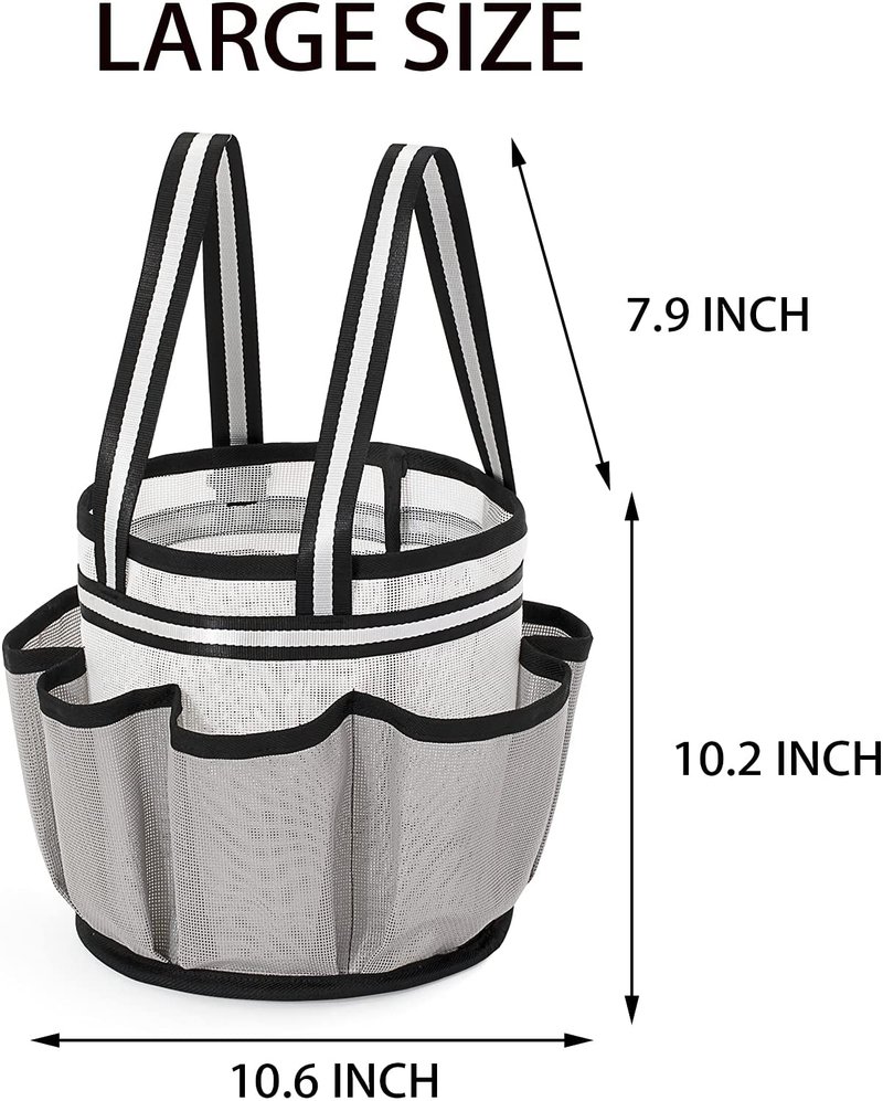 Ligereza Multi-Function Suspension Handles Mesh Portable Shower Caddie, Large Capacity, round Bottom, 9 Side Pockets, College Dorm Room Essentials, Bathroom Caddy Shower Bag ( Large White ) Sporting Goods > Outdoor Recreation > Camping & Hiking > Portable Toilets & Showers Ligereza   