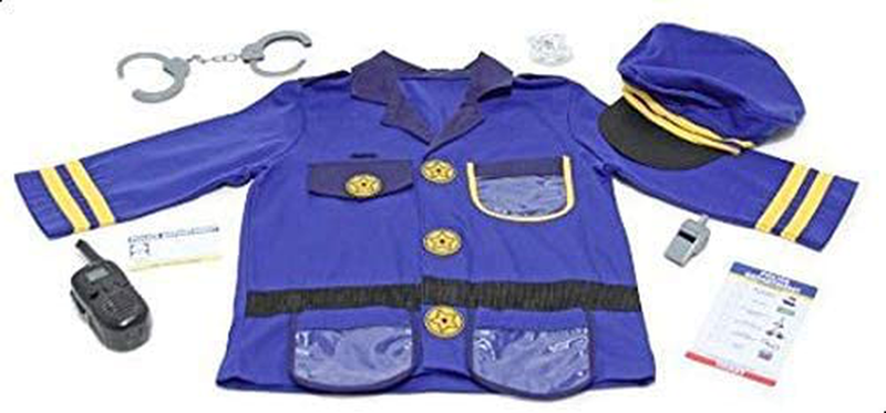 Melissa & Doug Police Officer Role Play Costume Dress-Up Set (8 pcs) Blue, 17.5" x 24" x 0.75" Packaged Apparel & Accessories > Costumes & Accessories > Costumes Melissa & Doug   