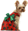 Fitwarm Christmas Dog Dresses Holiday Outfits Pet Clothes Cat Costume Polka Dot Red
