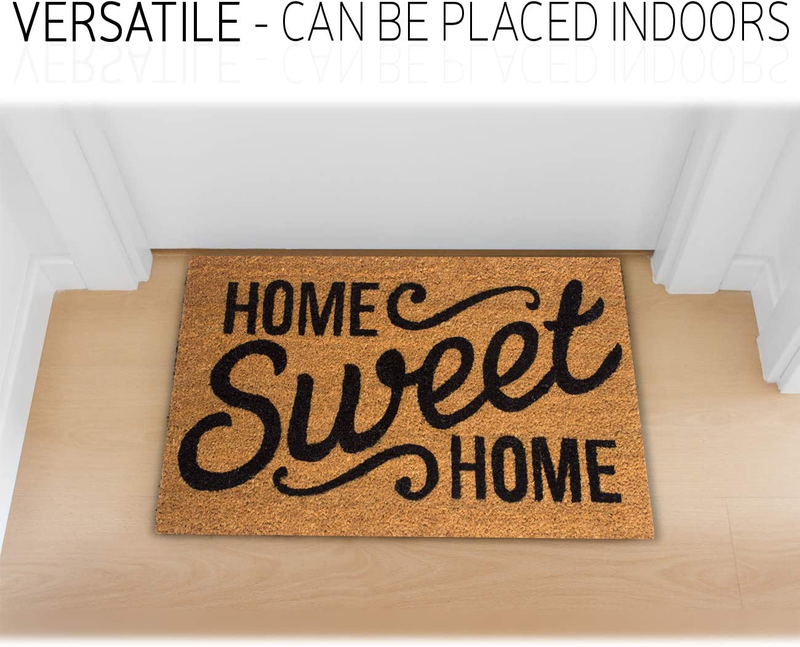 Coco Coir Door Mat with Heavy Duty Backing, Home Sweet Home Doormat, 17”X30” Size, Easy to Clean Entry Mat, Beautiful Color and Sizing for Outdoor and Indoor Uses, Home Decor Home & Garden > Decor > Seasonal & Holiday Decorations PLUS Haven   