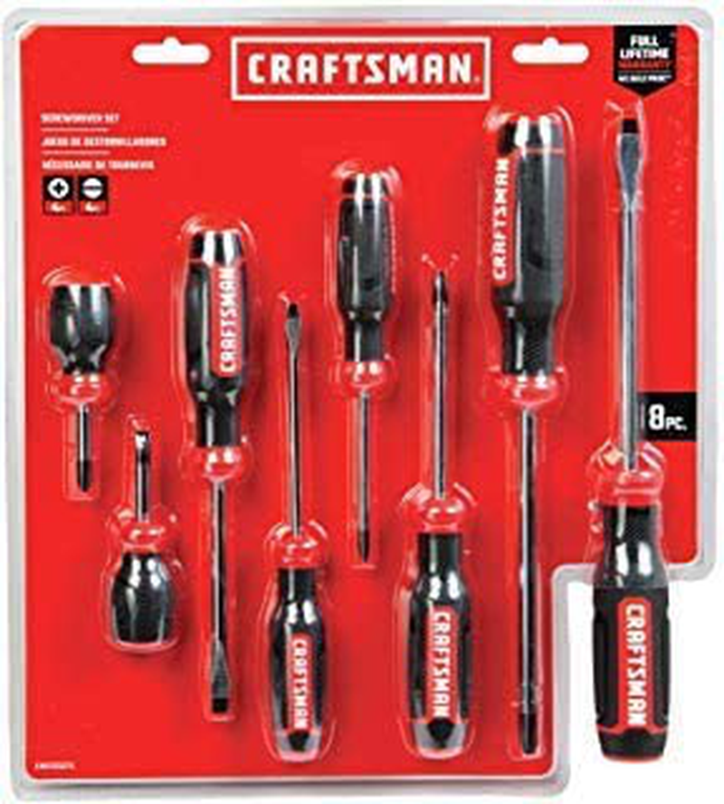CRAFTSMAN Screwdriver Set, Assorted, 8-Piece (CMHT65075) Hardware > Tools > Tool Sets > Hand Tool Sets Craftsman   