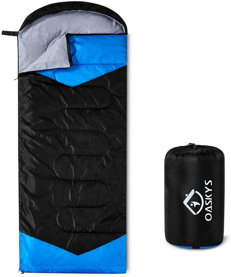 Oaskys Camping Sleeping Bag - 3 Season Warm & Cool Weather - Summer, Spring, Fall, Lightweight, Waterproof for Adults & Kids - Camping Gear Equipment, Traveling, and Outdoors  oaskys Black XL 39in x 90.5" 