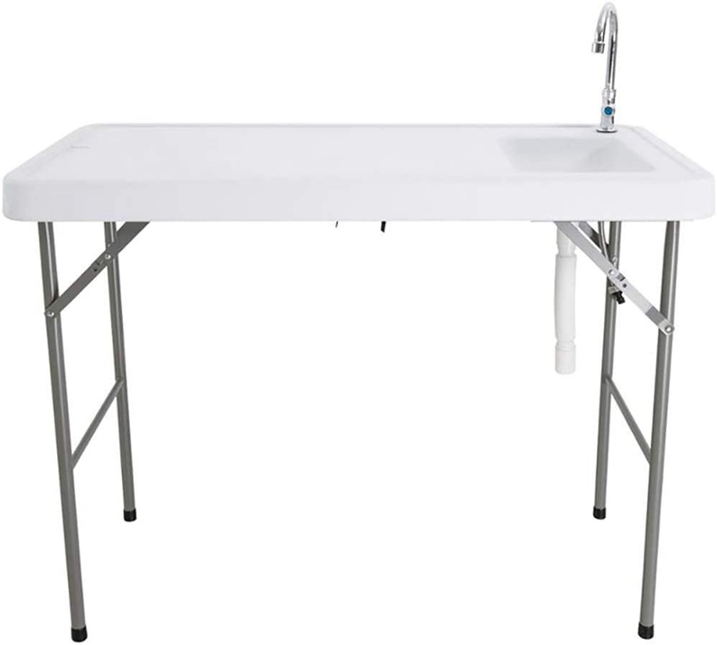 Outdoor Portable Camping Folding Table with Sink Faucet, Fish Fillet Hunting Table Camp Kitchen Equipment Picnic Camping Garden Party
