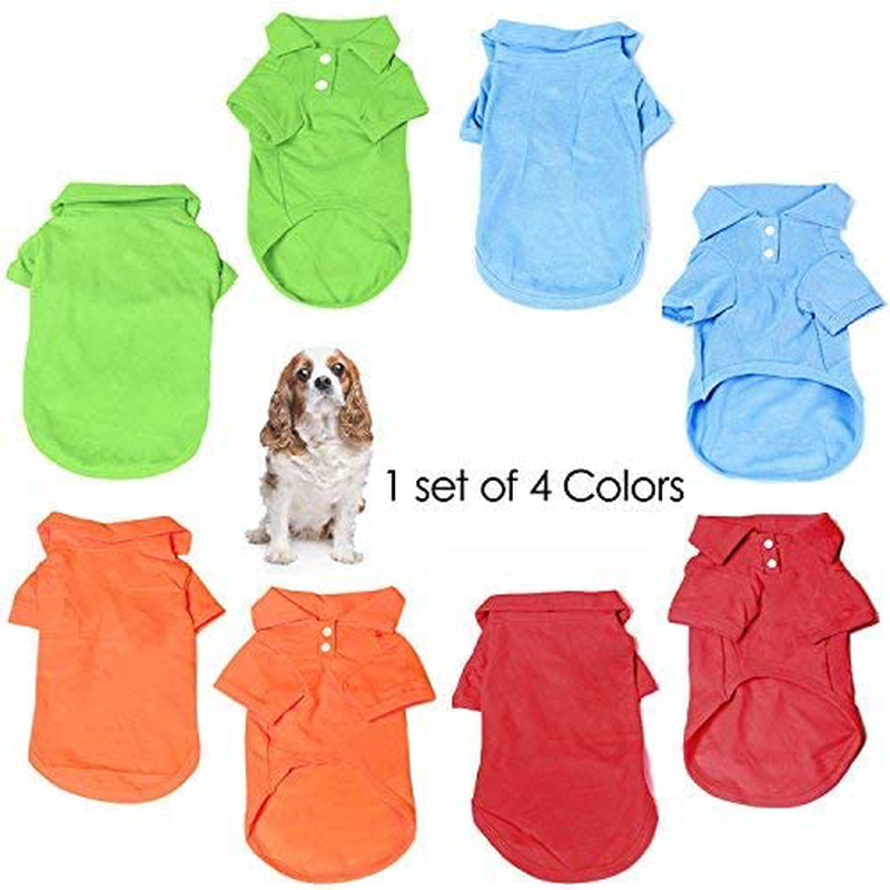 KINGMAS 4 Pack Dog Shirts Pet Puppy T-Shirt Clothes Outfit Apparel Coats Tops Animals & Pet Supplies > Pet Supplies > Dog Supplies > Dog Apparel KINGMAS   