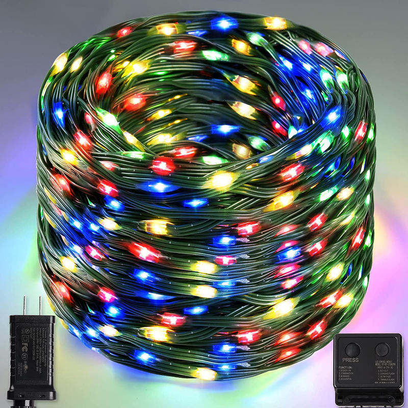 ROYAMY Outdoor Christmas String Lights 100LED IP65 Waterproof Green PVC Wire Plug in Starry Fairy String Lights 8 Modes for Halloween Xmas Tree Party Wedding Indoor Decoration Multicolor 48ft Home & Garden > Decor > Seasonal & Holiday Decorations& Garden > Decor > Seasonal & Holiday Decorations ROYAMY Multicolor 600LED 