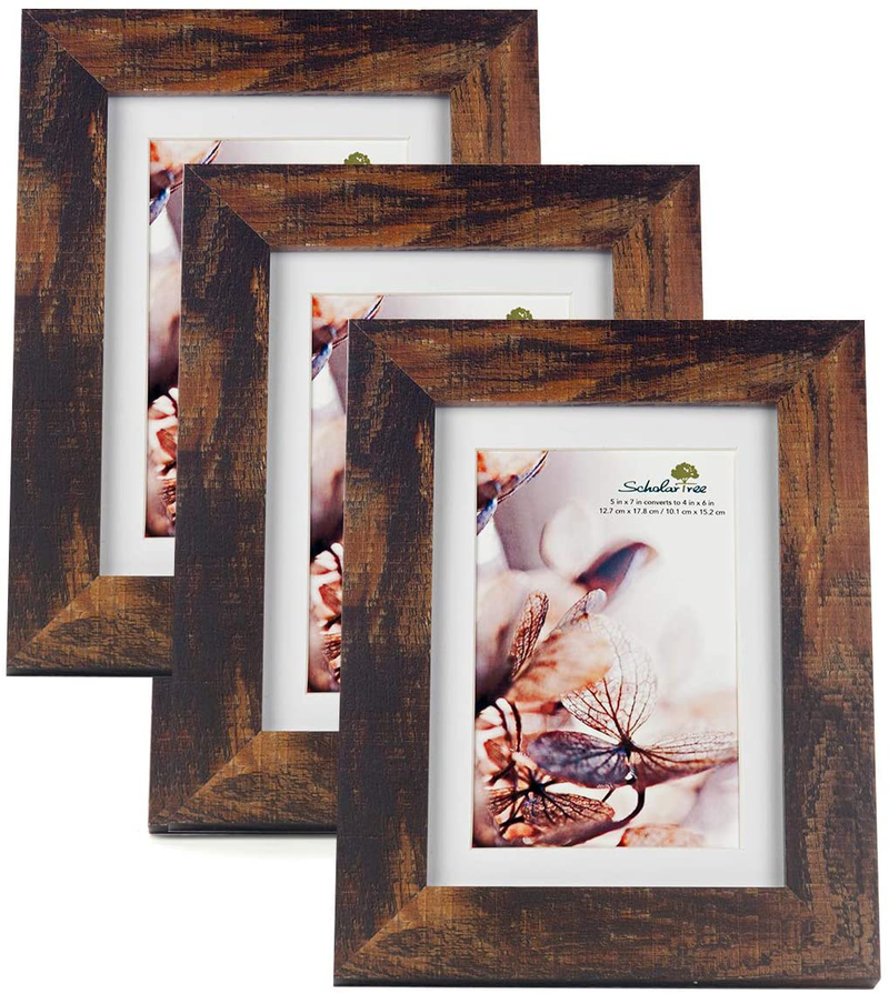 Scholartree Wooden Grey 8x10 Picture Frame 2 Set in 1 Pack Home & Garden > Decor > Picture Frames Scholartree Brown 5x7 inches 