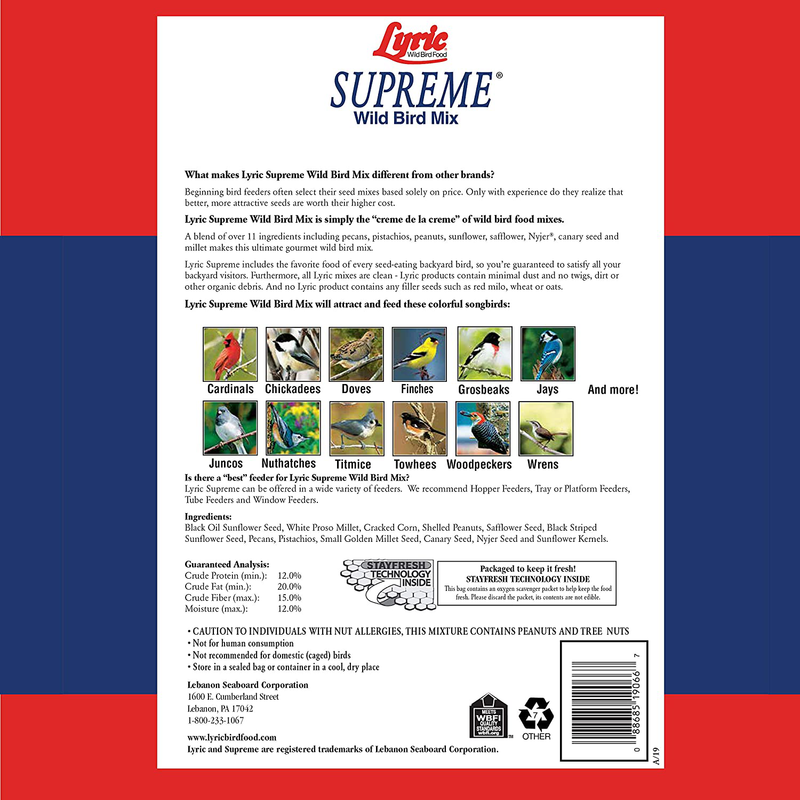 Lyric 2647414 Supreme Wild Bird Mix - 4.5 lb. Animals & Pet Supplies > Pet Supplies > Bird Supplies > Bird Food Lyric   