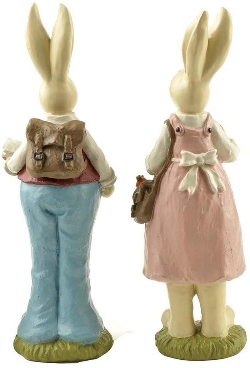 Easter Bunnies Hand Painted with Easter Rabbits Home Decoration 6.1 Inch