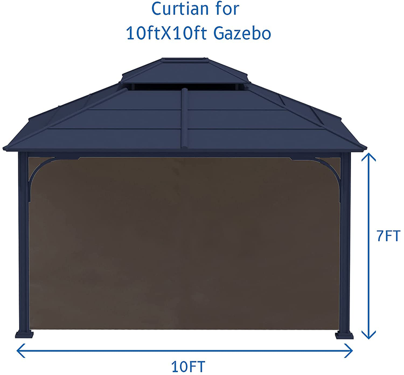 Gazebo Universal Replacement Privacy Curtain - Viragzas 10'x10' Gazebo Canopy Panel Side Wall(10'x10', Brown) Home & Garden > Lawn & Garden > Outdoor Living > Outdoor Structures > Canopies & Gazebos Viragzas   