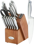 Marco Almond KYA28 Knife Set, 14 Pieces Japanese High Carbon Stainless Steel Cutlery Kitchen Knife Set with Hardwood Block, Hollow Handle Self Sharpening Knife Block Set, Black, Best Gift Home & Garden > Kitchen & Dining > Kitchen Tools & Utensils > Kitchen Knives Marco Almond Single Piece Forged/Self Sharpener/Silver 14-Piece 