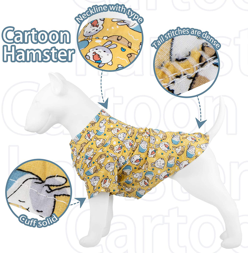 Hozz Cute Summer Dog Shirt Premium Cotton Rabbit Print Dog Clothes Puppy Gift Animals & Pet Supplies > Pet Supplies > Dog Supplies > Dog Apparel Hozz   