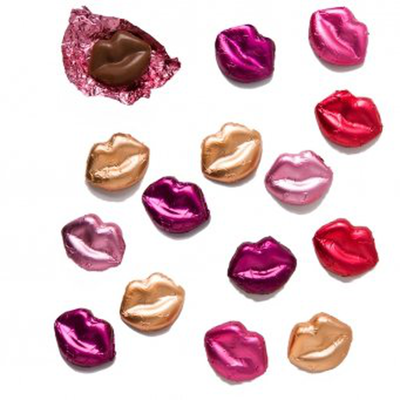Madelaine Chocolate Lips - Valentine'S Day Chocolate Candy - Premium Milk Chocolate Lips Individually Wrapped in Lipstick Colored Italian Foils (1/2 LB)