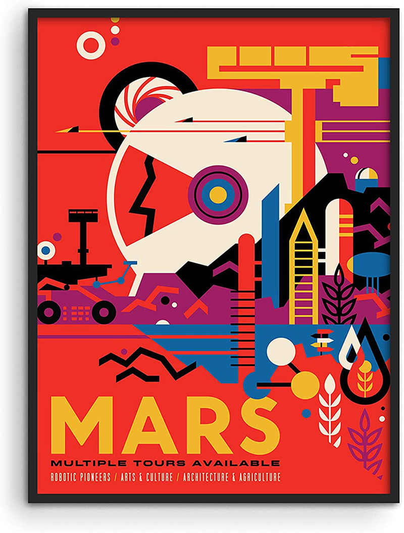 Haus and Hues Explore Mars Poster - NASA Print Space Posters Visions of the Future Posters Nasa Artwork Spacex Poster Sci Fi Print Space Poster Nasa Jpl Poster Exploration Wall Art UNFRAMED 12”X16” Home & Garden > Decor > Artwork > Posters, Prints, & Visual Artwork HAUS AND HUES Mars  