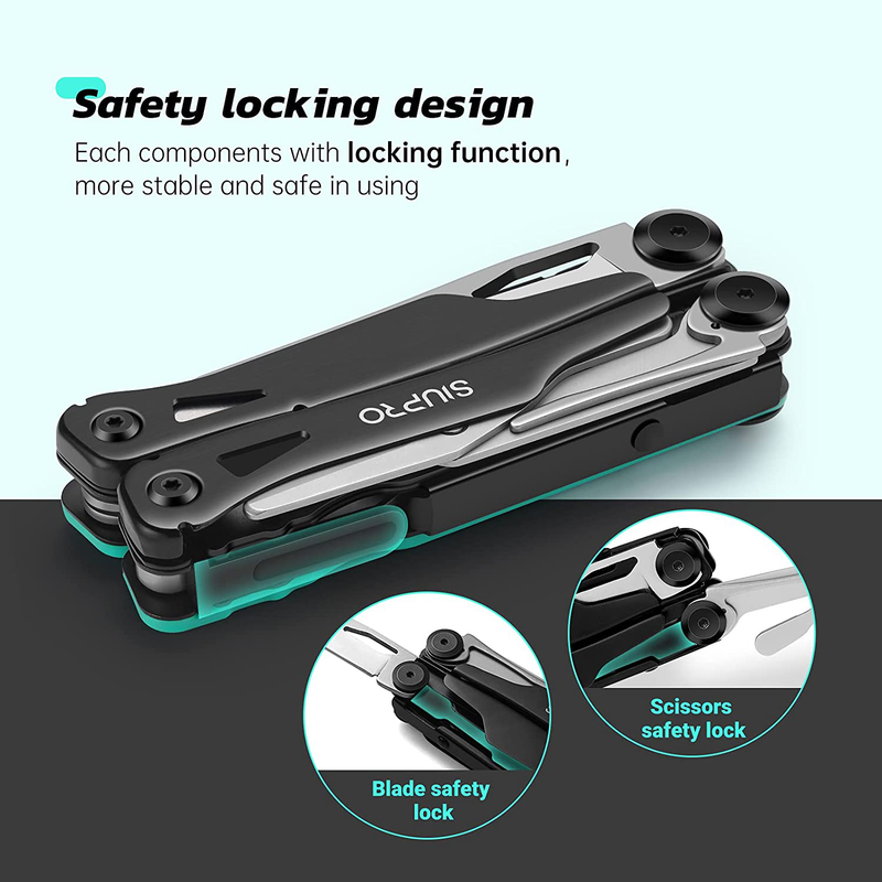 Multitool Pocket Knife with Clip, Multi Tool with Spring Assisted Pliers and Scissors, Safety Lock, Multipurpose Set, Gifts for Men Women, Cool Stuff for Camping, Fishing, Car, Survival, Hiking Sporting Goods > Outdoor Recreation > Camping & Hiking > Camping Tools SIUPRO   