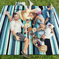 Picnic Blankets Outdoor Mat ,LTHAIWIA Extra Large 80” x 80”，Waterproof Sandproof Compact Beach Blanket, Foldable Machine Washable Quick Dry Picnic Mat for Camping, Park, Travel (Blue-White) Home & Garden > Lawn & Garden > Outdoor Living > Outdoor Blankets > Picnic Blankets LTHAIWIA Blue  