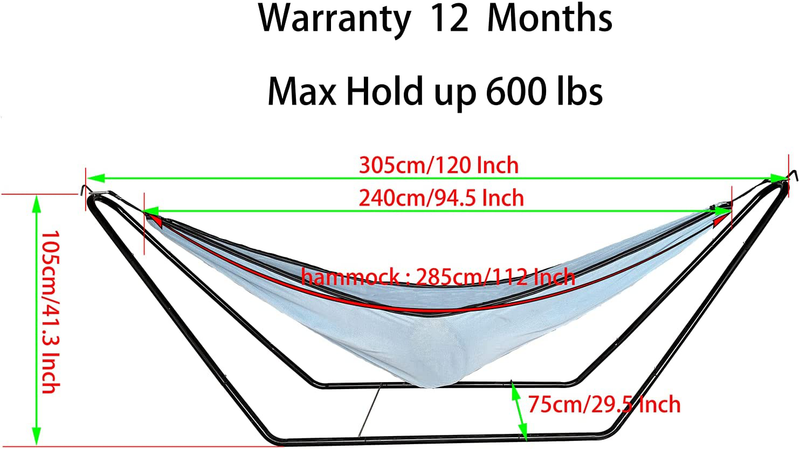cutequeen Steel Stand Holding Capacity 600 Lbs with Nylon Encrypted mesh Cloth Hammock and Tree Straps Space Saving Home & Garden > Lawn & Garden > Outdoor Living > Hammocks Cutequeen   
