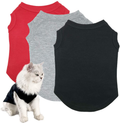 Dog Shirts Pet Clothes Blank Clothing, 3Pcs Puppy Vest T-Shirt Sleeveless Costumes, Doggy Soft and Breathable Apparel Outfits for Small Extra Small Medium Dogs and Cats Animals & Pet Supplies > Pet Supplies > Cat Supplies > Cat Apparel Tealots Black+Grey+Red Medium 