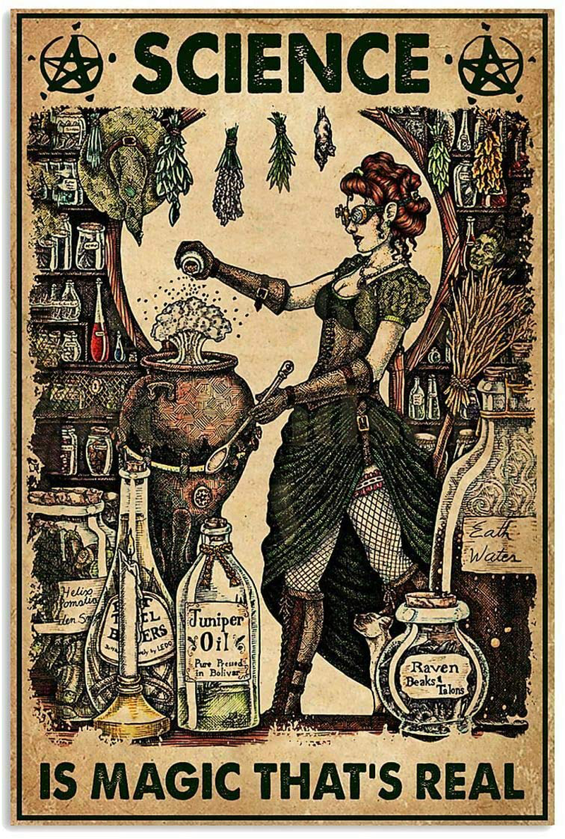 Eeypy Halloween Kitchen Witchery Witch for Vintage Poster Metal Tin Signs Iron Painting Plaque Wall Decor Bar Cat Club Novelty Funny Bathroom Toilet Paper Retro Parlor Cafe Store Arts & Entertainment > Party & Celebration > Party Supplies Eeypy   