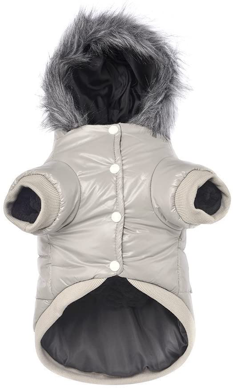 Lesypet Dog Warm Winter Coat, Doggy Coats for Small Dogs Wind Resist Paded Warm Jacket for Puppy Animals & Pet Supplies > Pet Supplies > Dog Supplies > Dog Apparel lesypet Grey X-Large 