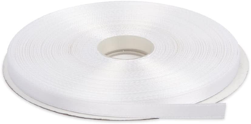 Topenca Supplies 3/8 Inches x 50 Yards Double Face Solid Satin Ribbon Roll, White Arts & Entertainment > Hobbies & Creative Arts > Arts & Crafts > Art & Crafting Materials > Embellishments & Trims > Ribbons & Trim Topenca Supplies White 1/4" x 50 yards 