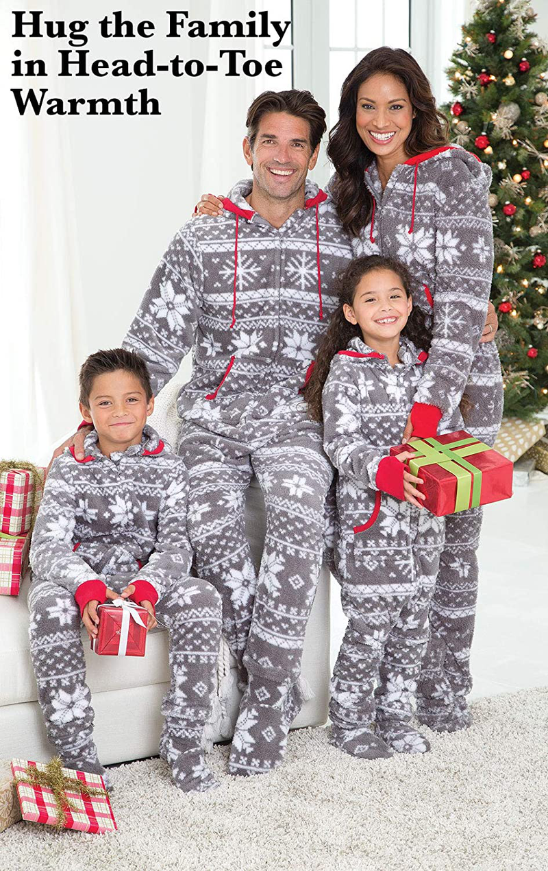 Pajamagram Family Pajamas Matching Sets - Nordic Fleece Christmas Onesie, Gray