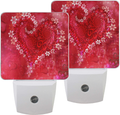 Pfrewn Happy Valentine Day Night Light Set of 2 Mothers Day Red Heart Plug-In LED Nightlights Spring Be Mine Love Auto Dusk-To-Dawn Sensor Lamp for Bedroom Bathroom Kitchen Hallway Stairs Decorative Home & Garden > Lighting > Night Lights & Ambient Lighting Pfrewn Valentine Day  