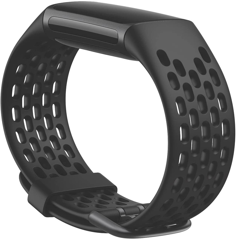 Fitbit Charge 5 Sport Accessory Band, Official Fitbit Product, Black, Small Sporting Goods > Outdoor Recreation > Winter Sports & Activities Fitbit   