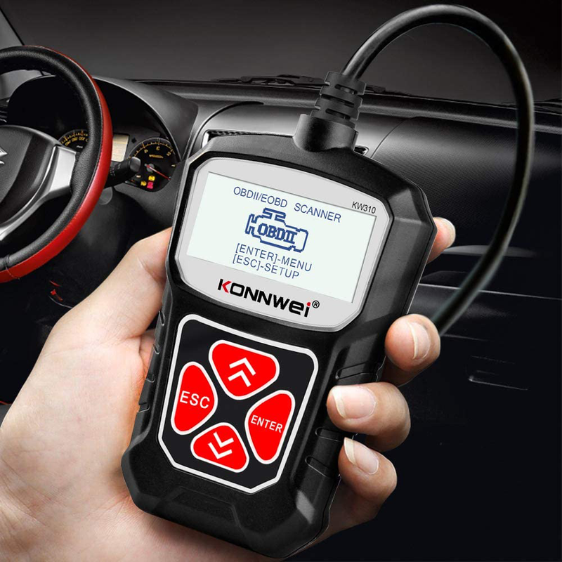 KONNWEI KW310 OBD2 Scanner Full OBDII Functions 10 Modes Car Engine Diagnostic Scanner Tool for All 1996 and Newer Cars (Black)  KONNWEI   