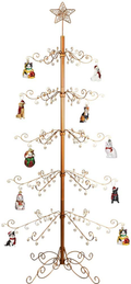 HOHIYA Wrought Iron Christmas Tree Ornament Display Stand Metal 7 to 8 Feet Black