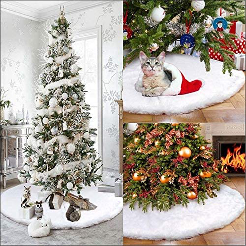 TNIKSKY Christmas Tree Plush Skirt Holiday Tree Ornaments Decoration for Merry Christmas 73-75cm (Size S) Home & Garden > Decor > Seasonal & Holiday Decorations > Christmas Tree Skirts TNIKSKY   
