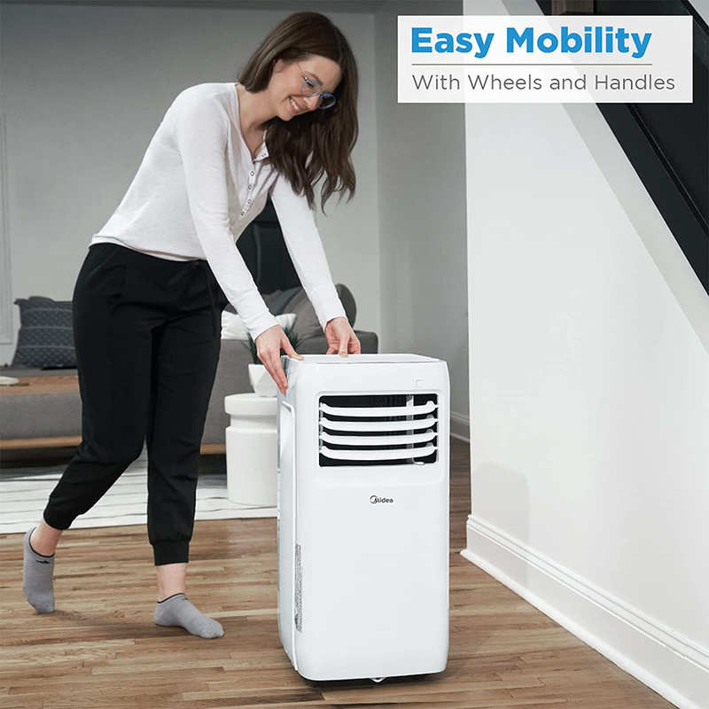 Midea MAP08R1CWT 3-in-1 Portable Air Conditioner, Dehumidifier, Fan, for Rooms up to 150 sq ft, 8,000 BTU (5,300 BTU SACC) control with Remote , White Home & Garden > Household Appliances > Climate Control Appliances > Air Conditioners Midea   